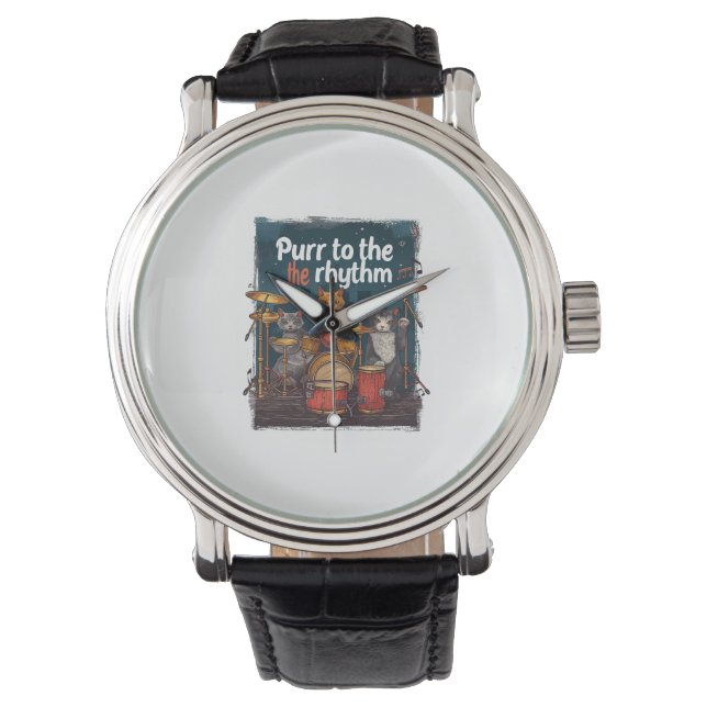 Reloj De Pulsera Banda Rockin' Cat (Anverso)