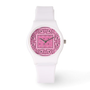 Reloj De Pulsera Banda rosa paisley bandanas rap en el país hip hop
