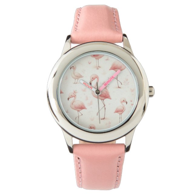 Reloj De Pulsera Bandada de Flamencos más Lindos (Anverso)