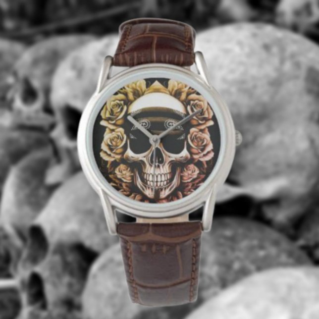 Reloj De Pulsera Bandana Skull y Rosas (Subido por el creador)