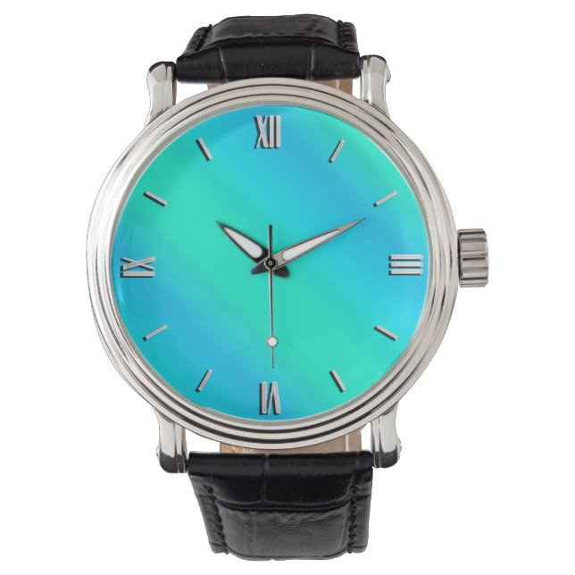 Reloj De Pulsera Bandas de Aurora: azul, agua, turquesa (Anverso)
