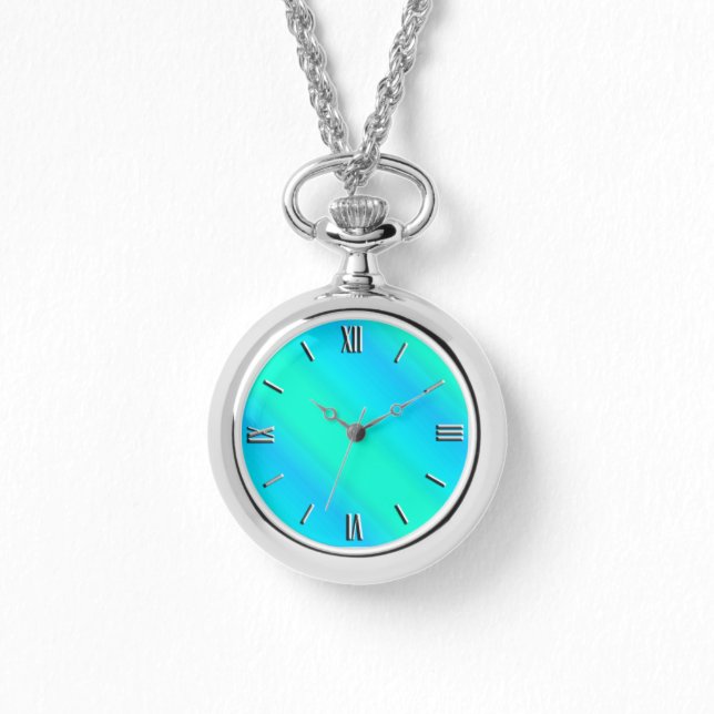 Reloj De Pulsera Bandas de Aurora: azul, agua, turquesa (Anverso)