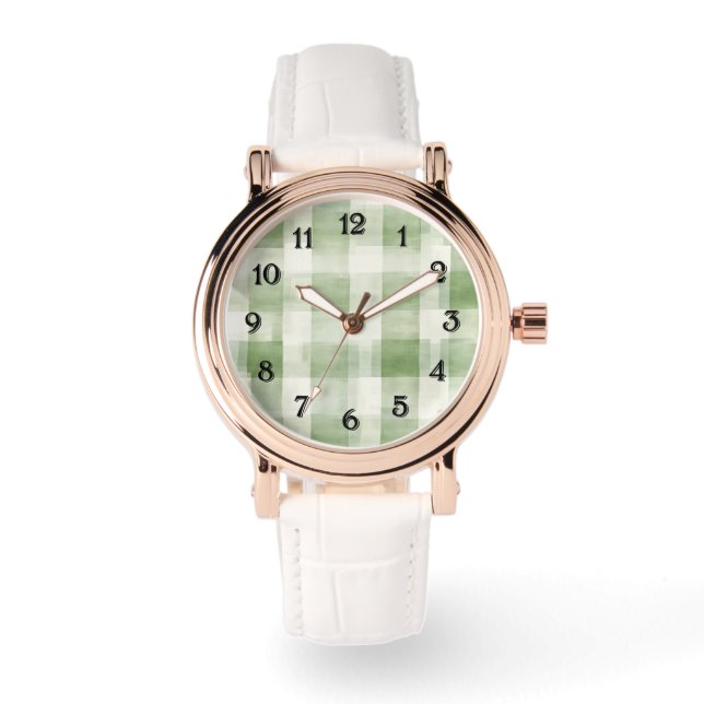 Reloj De Pulsera Bandas de plástico de crema verde occidental (Anverso)