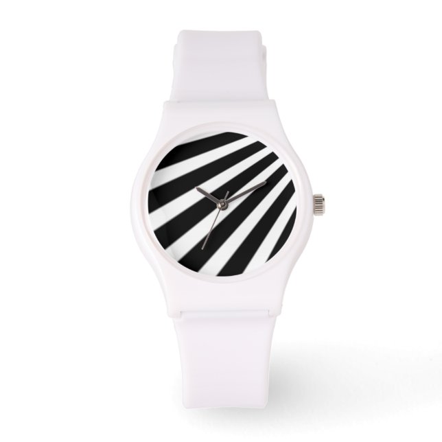 Reloj De Pulsera Bandas negras y blancas (Anverso)