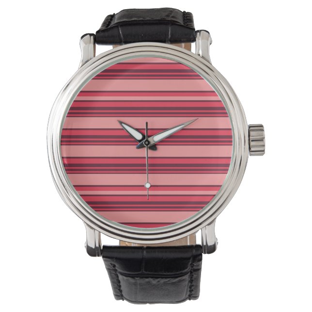 Reloj De Pulsera Bandas rosadas calientes cortas (Anverso)
