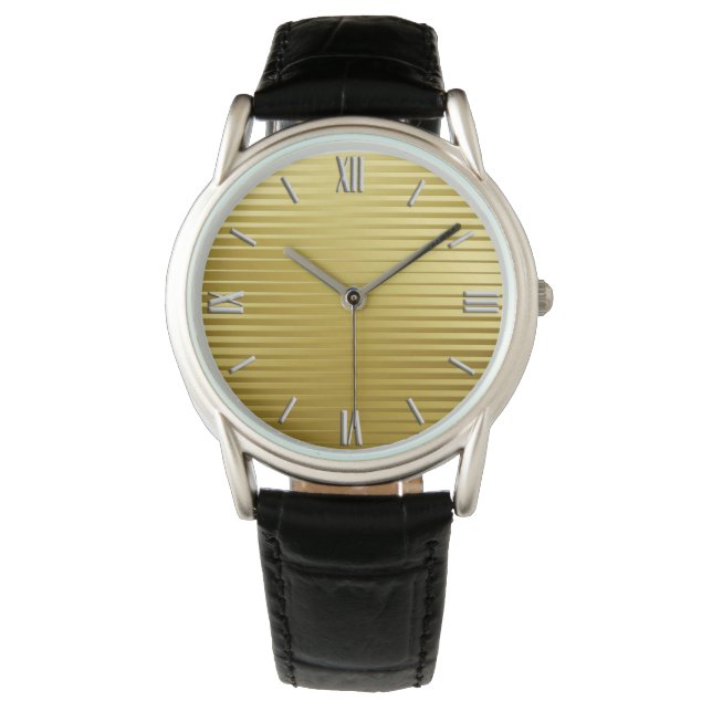 Reloj De Pulsera Bandas satinadas de oro Art Deco (Anverso)