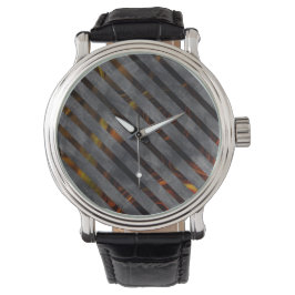 Reloj De Pulsera Bandas transversales grises, cintas de carbono, ro