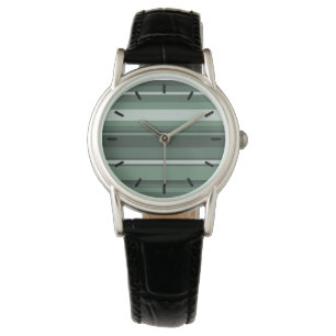 Reloj De Pulsera Bandas verdes de salvia