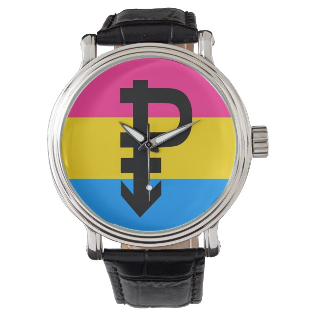 RELOJ DE PULSERA BANDEJA DE ORGULLO PANSEXUAL (Anverso)
