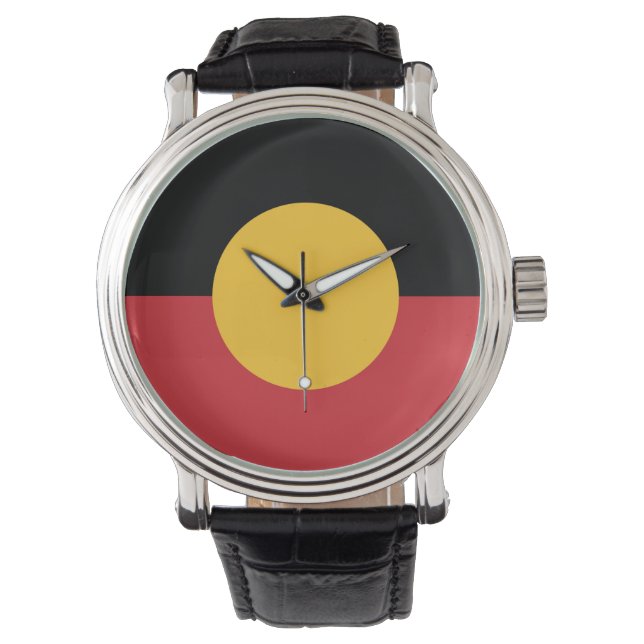 Reloj De Pulsera Bandera aborigen australiana (Anverso)