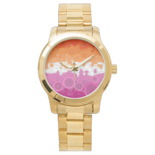 Reloj De Pulsera Bandera abstracta del orgullo lésbico