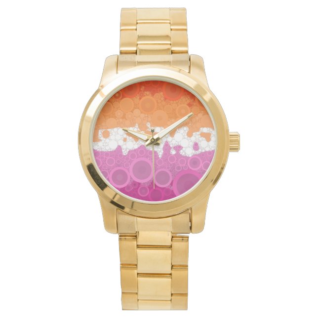 Reloj De Pulsera Bandera abstracta del orgullo lésbico     (Anverso)