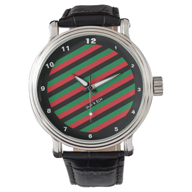 Reloj De Pulsera Bandera africana y fanático deportivo de Unia (Anverso)
