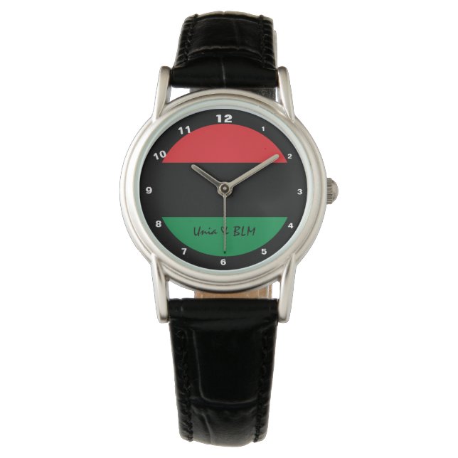 Reloj De Pulsera Bandera africana y fanático deportivo de Unia (Anverso)
