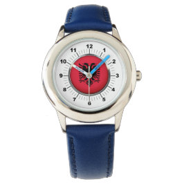 Reloj De Pulsera Bandera ajustable para niños Albania número azul