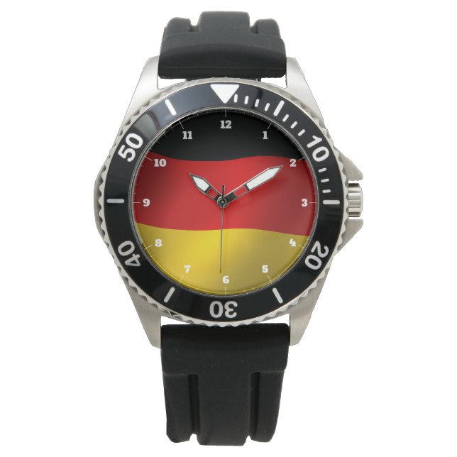 RELOJ DE PULSERA BANDERA ALEMANA BLACK RED GOLD WATCH (Anverso)