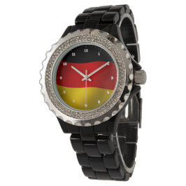 RELOJ DE PULSERA BANDERA ALEMANA BLACK RED GOLD WATCH