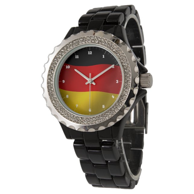 RELOJ DE PULSERA BANDERA ALEMANA BLACK RED GOLD WATCH (Angular)