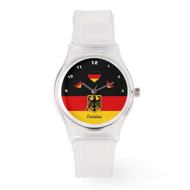 Reloj De Pulsera Bandera alemana Watch, Águila, Deutschland/deporte (Anverso)