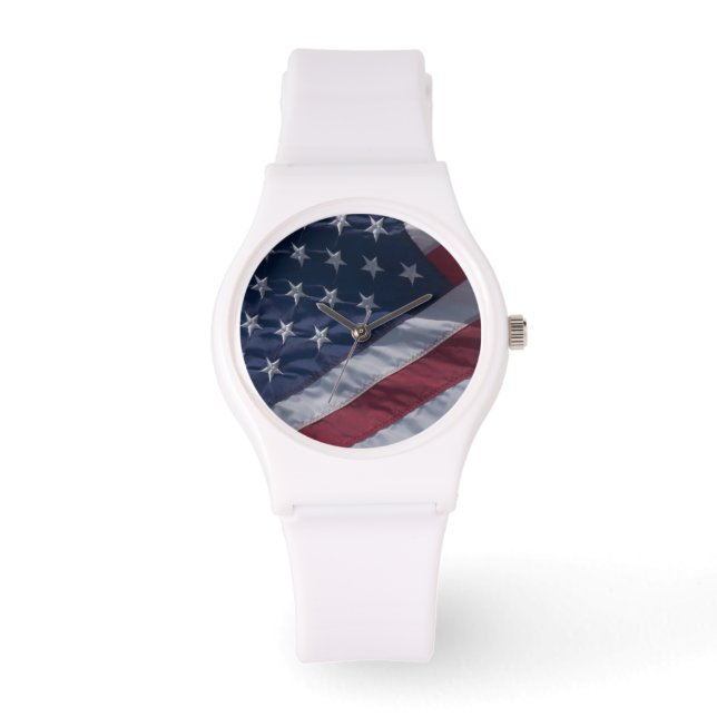 Reloj De Pulsera Bandera americana. (Anverso)