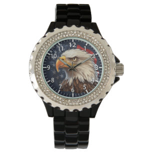 Reloj De Pulsera Bandera americana águila calva