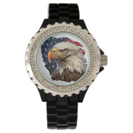 Reloj De Pulsera Bandera americana águila calva