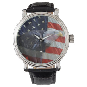 Reloj De Pulsera Bandera americana con Eagle