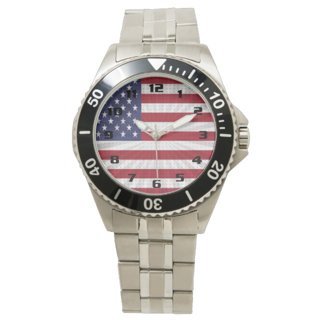 Reloj De Pulsera Bandera americana muy patriótica Diseño especial m (Anverso)