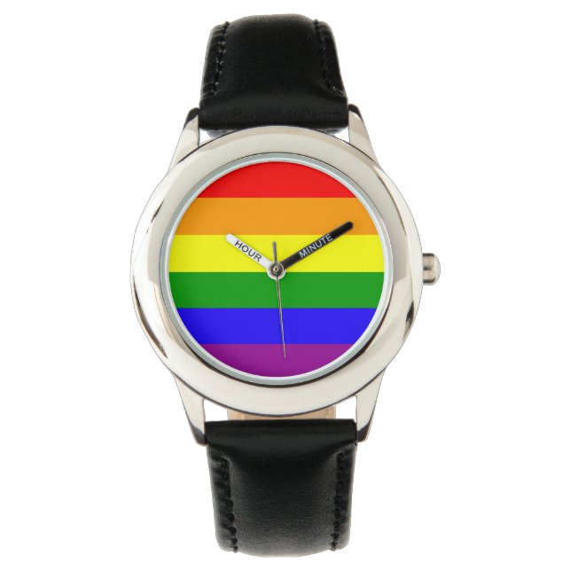 Reloj De Pulsera Bandera arco iris (Anverso)
