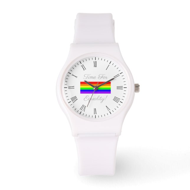 Reloj De Pulsera ¡Bandera arco iris del orgullo gay LGBT! ¡Hora De  (Anverso)