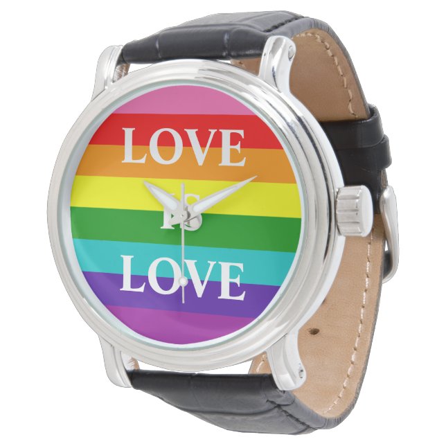 Reloj De Pulsera Bandera arcoiris Amor Orgullo gay LGBT 8 franjas (Angular)