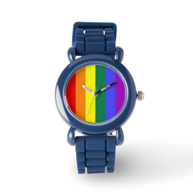 Reloj De Pulsera Bandera arcoiris del orgullo gay (Anverso)