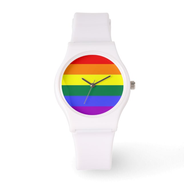 Reloj De Pulsera Bandera arcoiris del orgullo gay (Anverso)