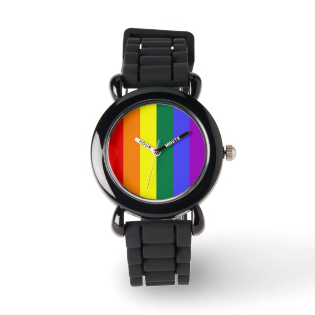 Reloj De Pulsera Bandera arcoiris del orgullo gay (Anverso)
