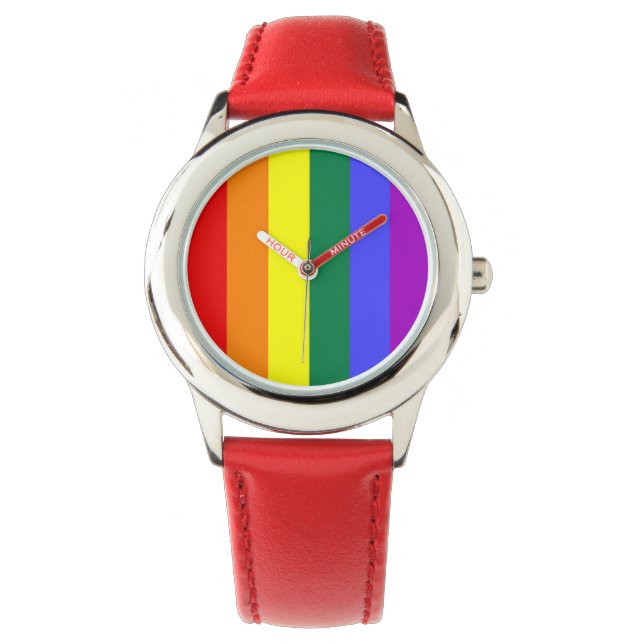 Reloj De Pulsera Bandera arcoiris del orgullo gay (Anverso)