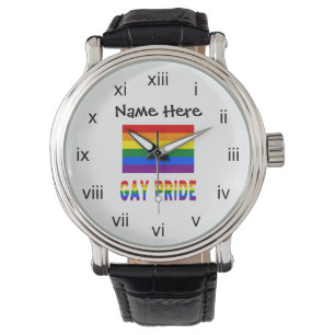 Reloj De Pulsera Bandera arcoiris del orgullo gay Personalización n