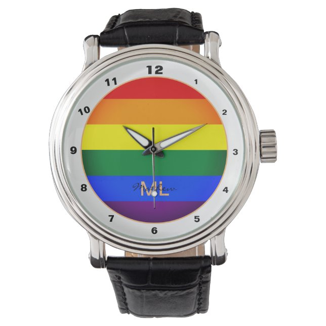 Reloj De Pulsera Bandera arcoiris y orgullo, comunidad LGBT/reloj d (Anverso)