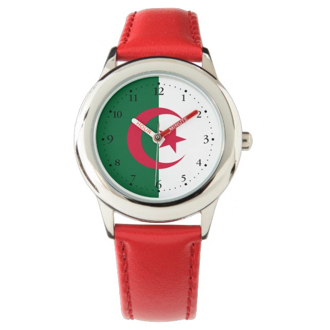 Reloj De Pulsera Bandera Argelina Patriótica (Anverso)