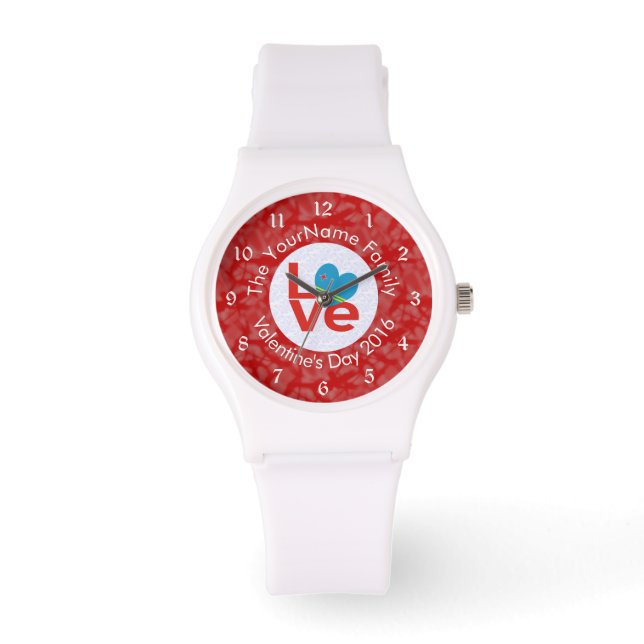 Reloj De Pulsera Bandera Arubana Amor Rojo Corazón (Anverso)
