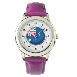 Reloj De Pulsera Bandera australiana ajustable de niños Cinta púrpu