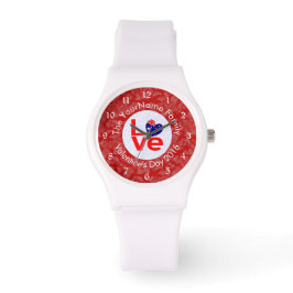 Reloj De Pulsera Bandera Australiana Corazón AMOR Rojo Texto Person