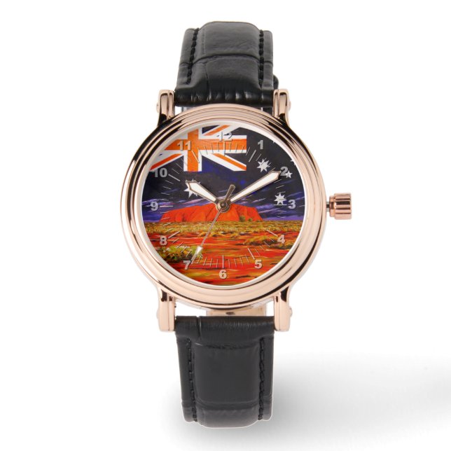 Reloj De Pulsera Bandera australiana de Ayers rock (Anverso)