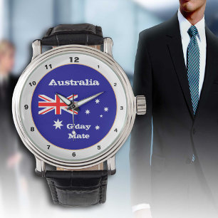 Reloj De Pulsera Bandera australiana y portón del G'day Mate, Austr