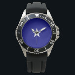 Reloj De Pulsera Bandera azul Bonnie<br><div class="desc">Este diseño presenta la bandera azul Bonnie, que era un cartel asociado en varias ocasiones con la República de Texas, la efímera República de Florida Occidental y los estados sureños de América al inicio de la Guerra Civil Americana en 1861. Ahora a menudo sirve como una bandera representativa del sureste...</div>