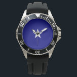 Reloj De Pulsera Bandera azul Bonnie<br><div class="desc">Este diseño presenta la bandera azul Bonnie, que era un cartel asociado en varias ocasiones con la República de Texas, la efímera República de Florida Occidental y los estados sureños de América al inicio de la Guerra Civil Americana en 1861. Ahora a menudo sirve como una bandera representativa del sureste...</div>