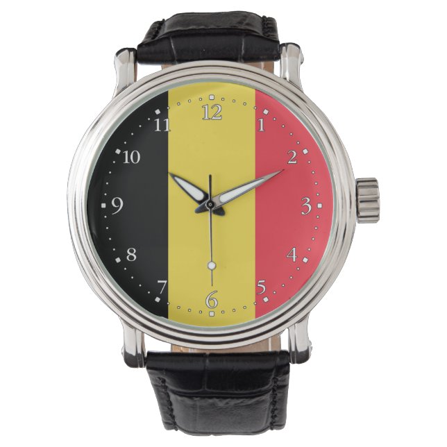 Reloj De Pulsera Bandera belga patriótica (Anverso)