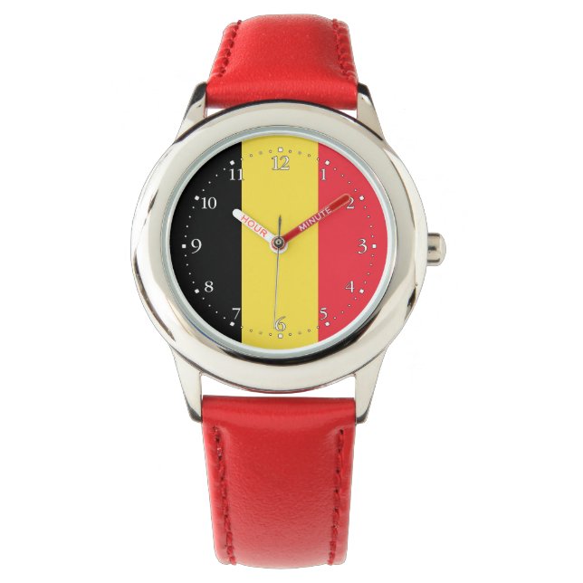 Reloj De Pulsera Bandera belga patriótica (Anverso)