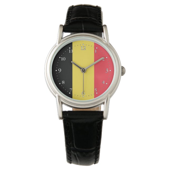 Reloj De Pulsera Bandera belga patriótica (Anverso)