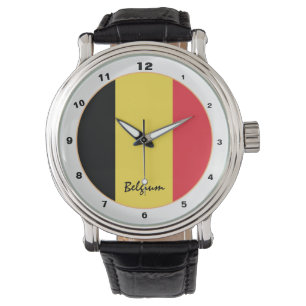 Reloj De Pulsera Bandera belga y diseño moderno