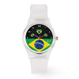 Reloj De Pulsera Bandera brasileña, Corazones, Brasil/deportes